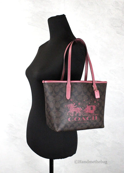 Borsa tote in PVC con firma Coach Horse and Sleigh Mini City