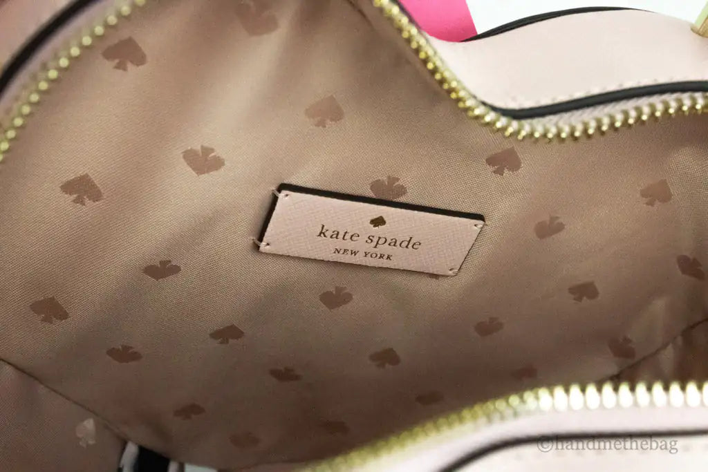 Kate Spade Love Shack Chalk Pink Saffiano Leather Top Handle Heart Crossbody Borsa a mano