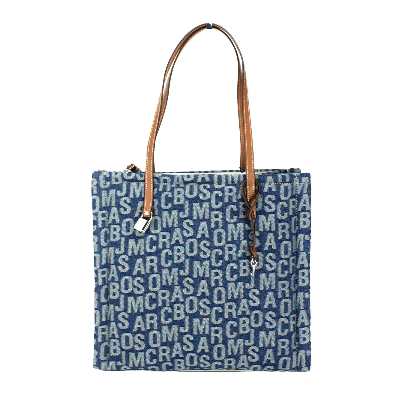 Marc Jacobs The Washed Monogram Denim Grind Canvas Tote