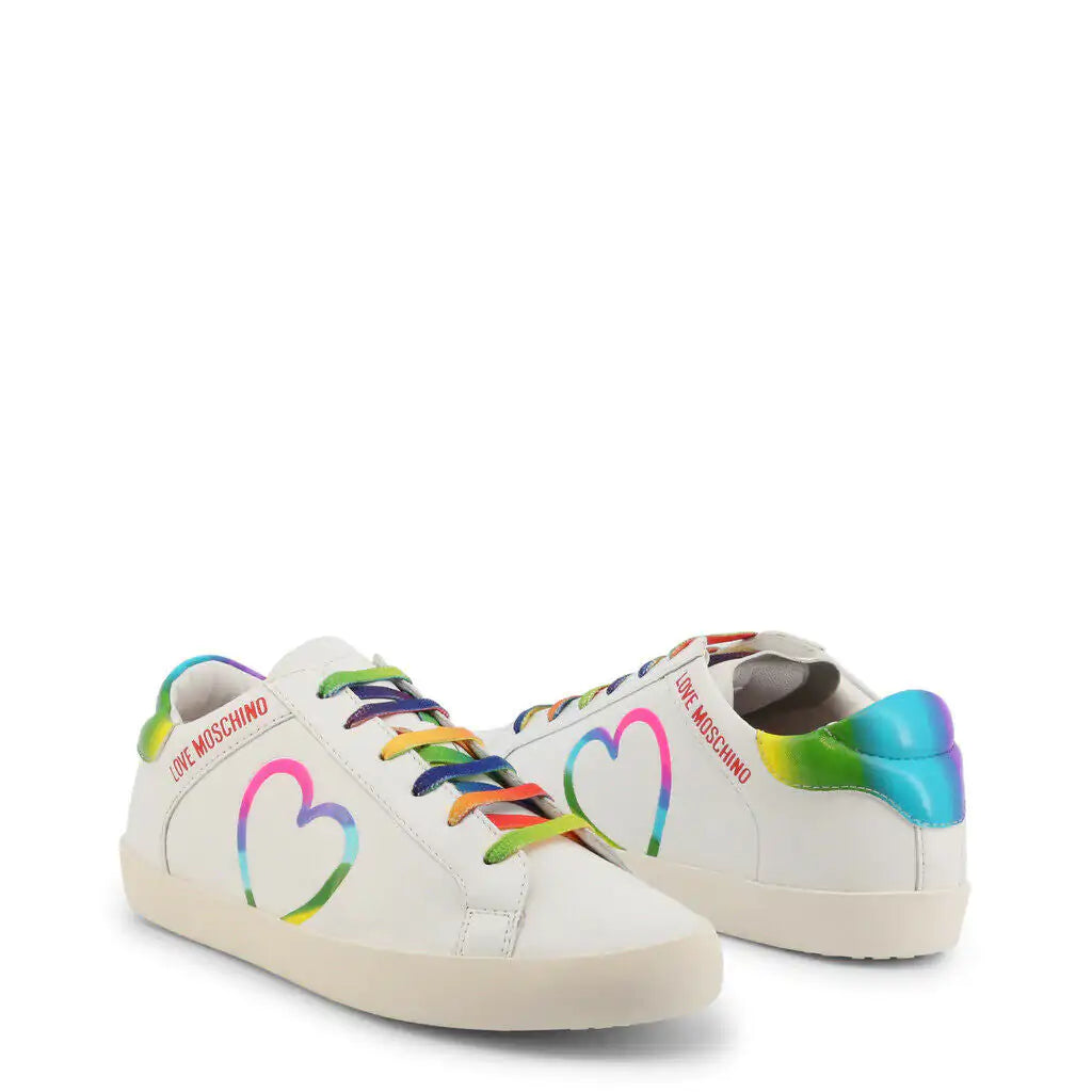 Love Moschino Adorable White Rainbow Sneakers