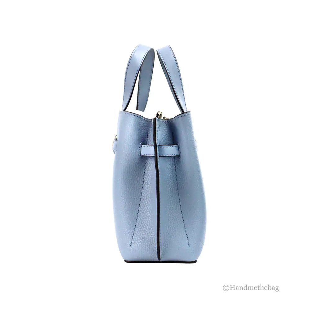 Michael Kors Emilia Small Pale Blue Leather Satchel Bag