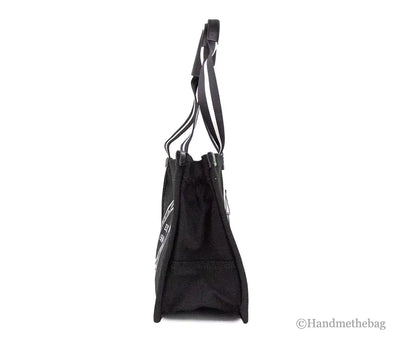 Bolso de mano convertible mediano Signet de lona negra de Marc Jacobs