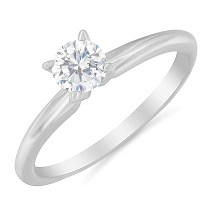 Jewelry - GIA Certified 14K Gold 1/2 Cttw Diamond Solitaire Engagement Ring (H Color, SI1 Clarity)