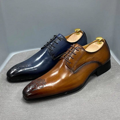 Zapatos de vestir Oxford de cuero elegantes para hombre