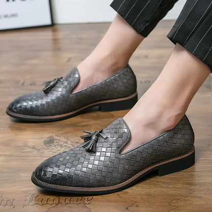 Elegant Luxury Italian Style Tassel Leather Loafers