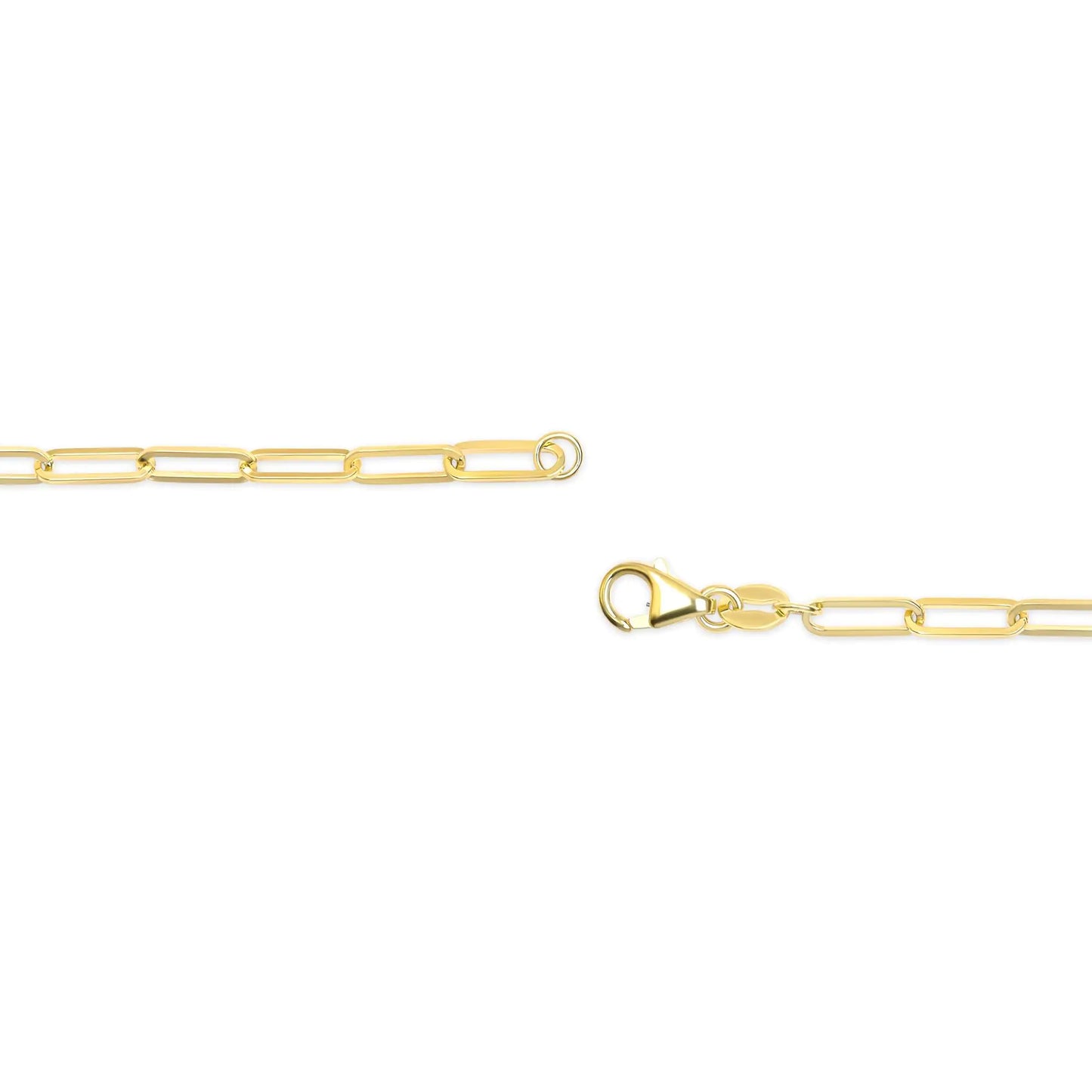 Gioiello Unisex Solido Oro 14K 2,5mm Catena a graffetta Collana