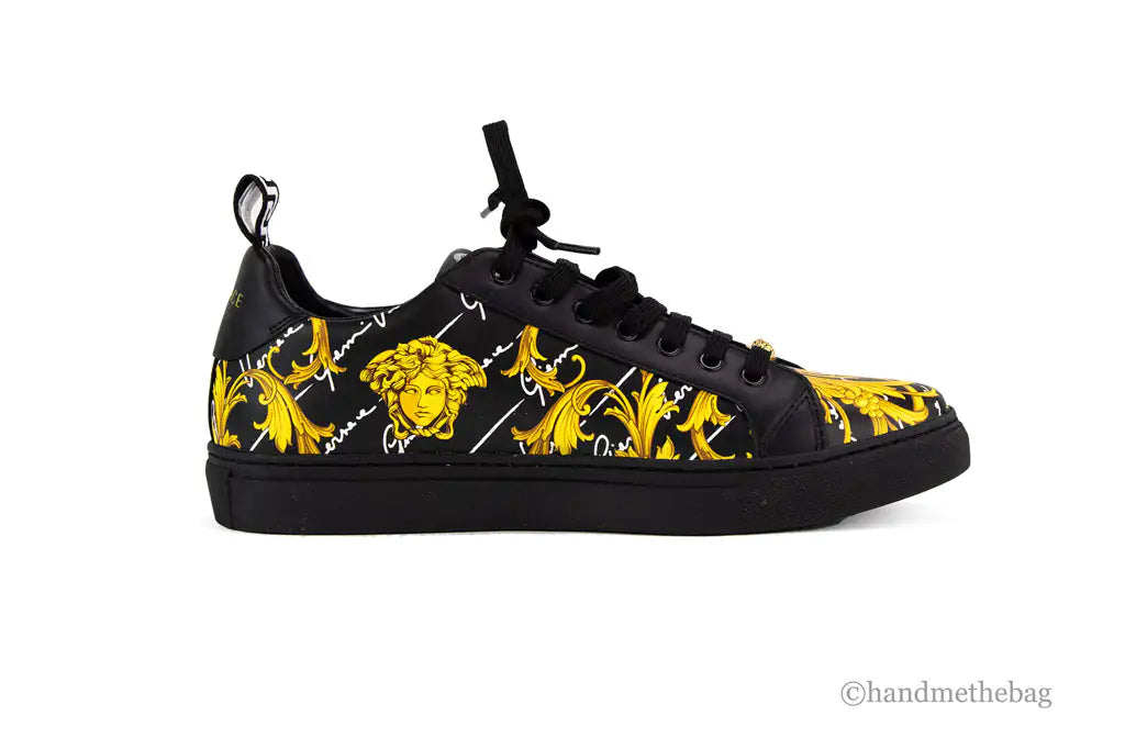 Autentiche Versace Low Top Leather Vitello St. Barocco Sneakers