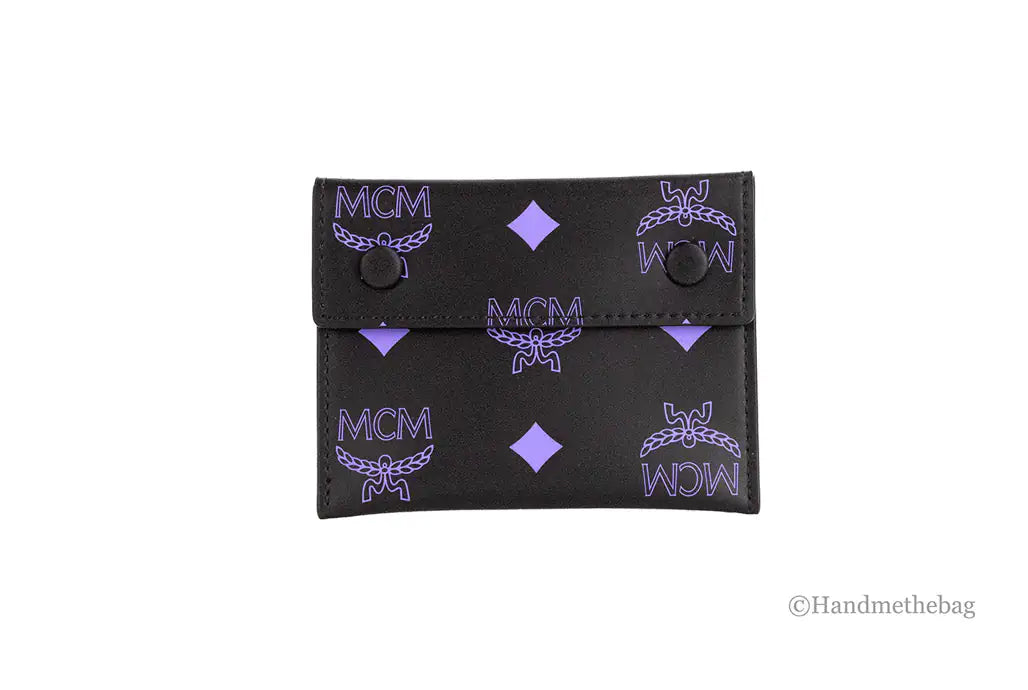 MCM Color Splash Large Dahlia Purple Clutch Pouch Trio