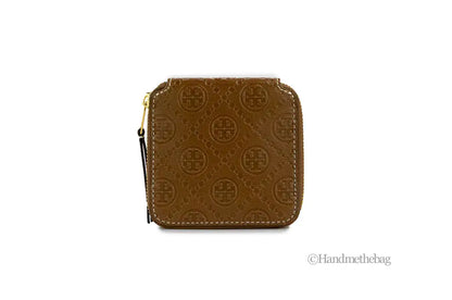 Tory Burch T Monogram Moose Leather Bifold Zip Wallet