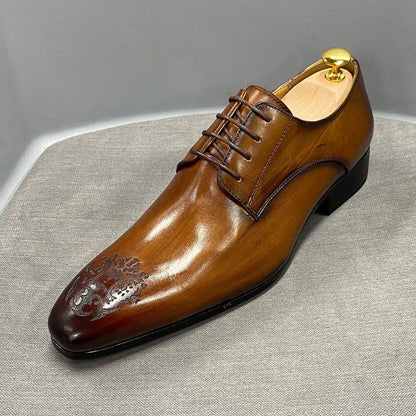 Zapatos de vestir Oxford de cuero elegantes para hombre