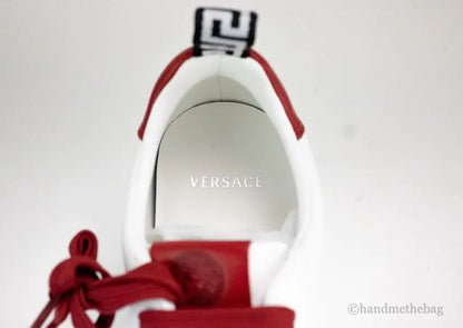 Versace White Red Vitello Leather Gianni Versace Signature Sneakers