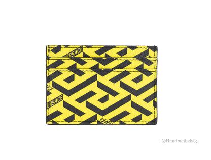 Versace La Greca Pineapple Signature Coated Canvas Card Case