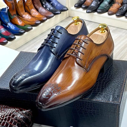 Zapatos de vestir Oxford de cuero elegantes para hombre