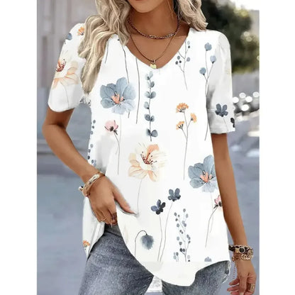 Women's Summer V-Neck Casual Top