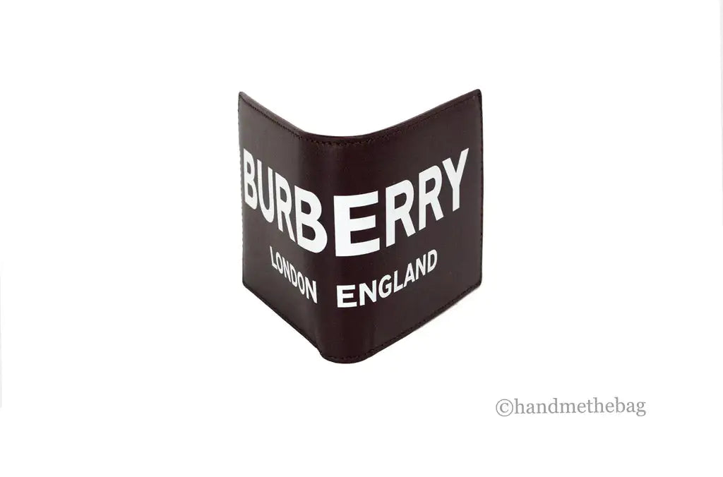 Burberry Ronan Oxblood 印花光滑皮革徽标双折钱包