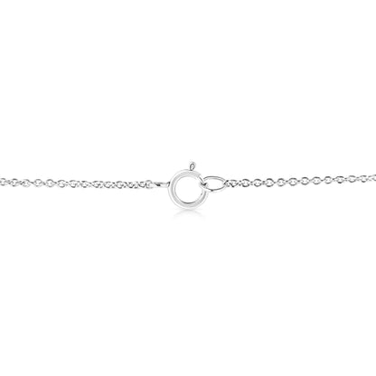 Gioielli - Collana con pendente East West da 18" in oro bianco 14 carati, 1/2 carati, forma ovale, diamante solitario creato in laboratorio (colore EF, purezza VS1-VS2)