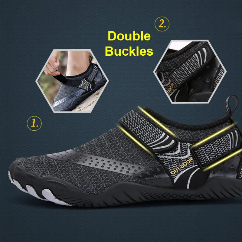 Unisex Water Shoes - Aqua Shoes Slip-On Breathable Double Buckle