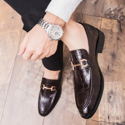 Elegant Italian Style Alligator Leather Loafers