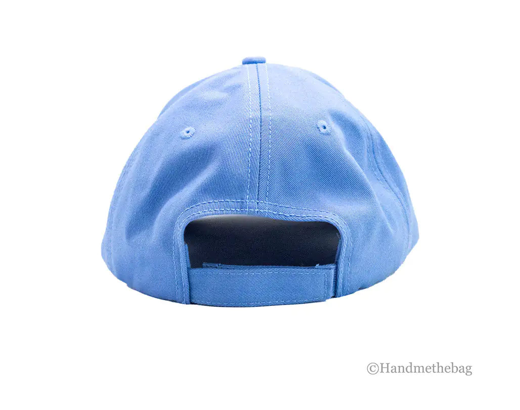 Versace Sky Blue Cotton Embroidered Logo Adjustable Baseball Hat