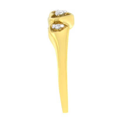 Jewelry - 10KT Yellow Gold 1/20 cttw Diamond Triple Heart Diamond Ring (K-L, I1-I2)