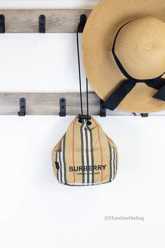 Burberry Phoebe Nylon Drawstring Bucket Bag