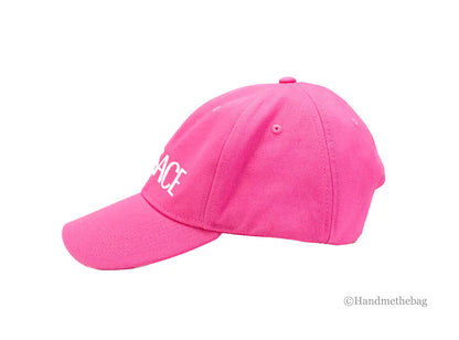 Cappello da baseball regolabile autentico Versace in cotone rosa acceso con logo ricamato