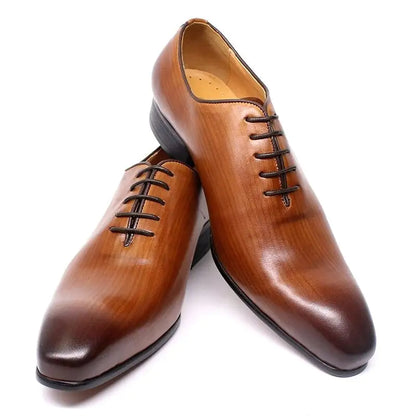 Zapatos de vestir Oxford de cuero elegantes para hombre