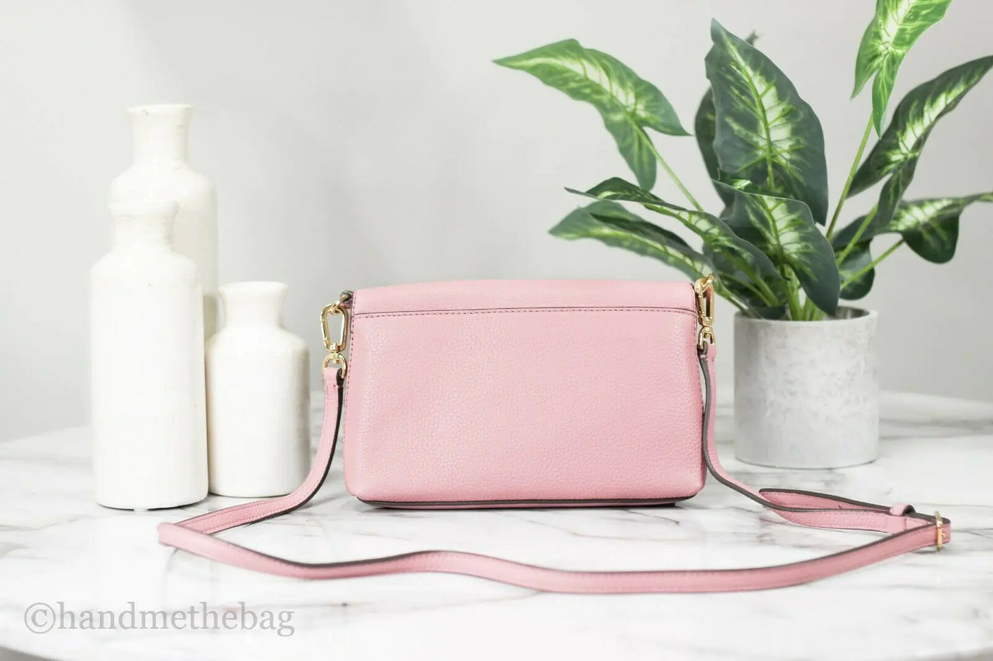 Tory Burch Thea Mini Pink Magnolia Foldover Crossbody Bag