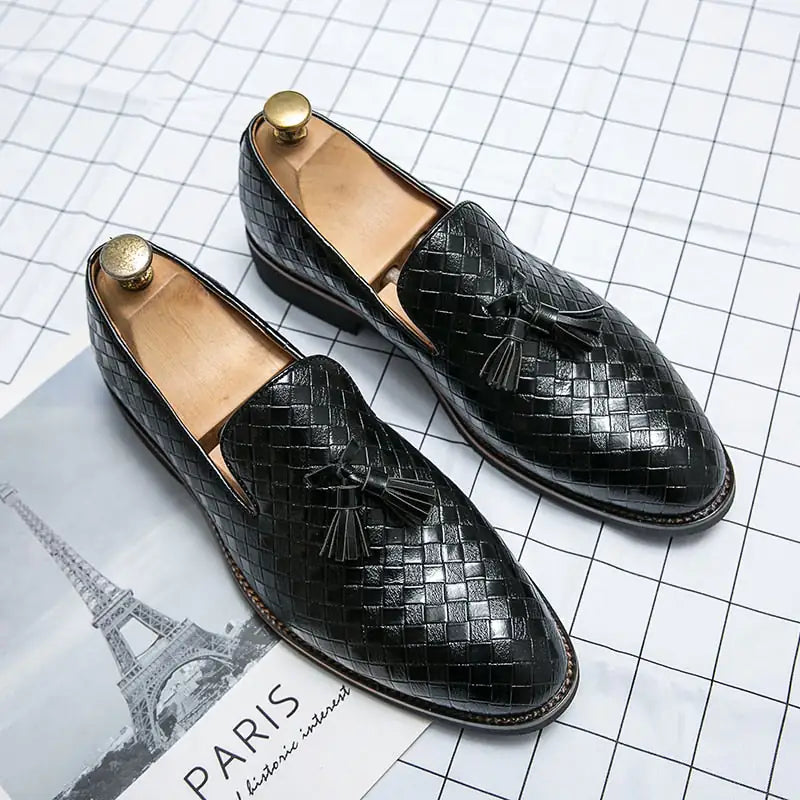 Elegant Luxury Italian Style Tassel Leather Loafers