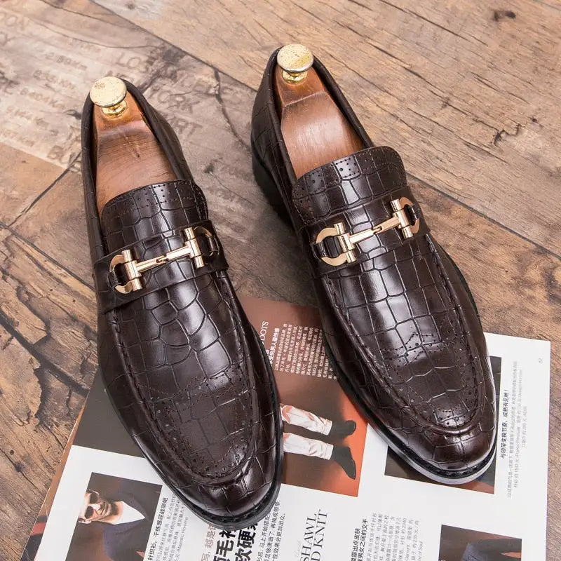 Elegant Italian Style Alligator Leather Loafers