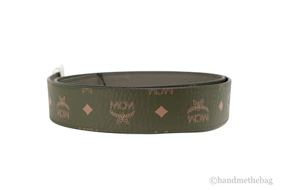 MCM Claus Visetos Sea Turtle Pebble Leather Buckle Belt