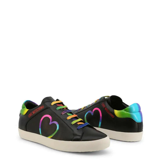 "Rainbow Galore Top Pick" Love Moschino Adorable Black Rainbow Sneakers