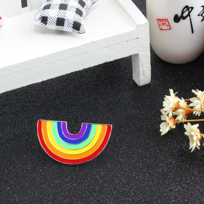 Mini Rainbow Metal Brooch Pins