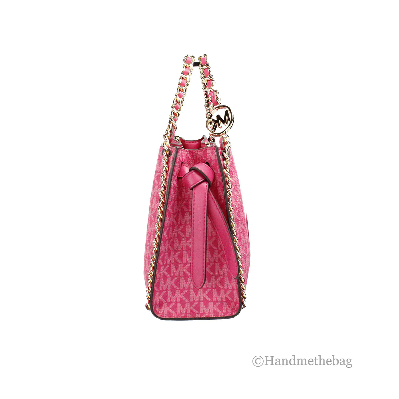 Michael Kors Mina Belted Pink PVC Chain Crossbody Bag