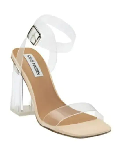 "Rainbow Galore Top Pick" Elegant Steve Madden Hundred Clear Block Heel Sandal