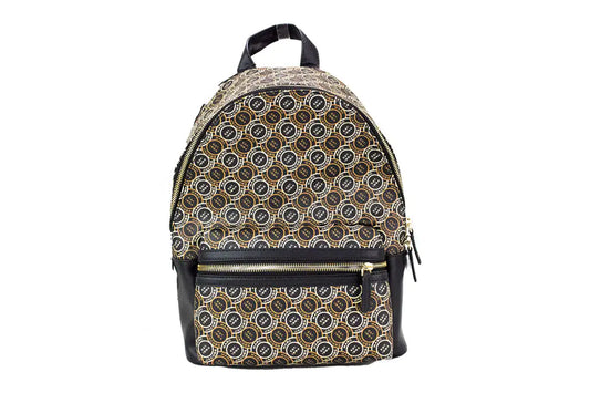 Marc Jacobs Signet Medium Black Logo Printed Backpack