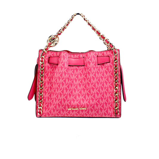 Michael Kors Mina Belted Pink PVC Chain Crossbody Bag