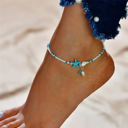 Modyle Bohemian Shell Starfish Anklets for Wome