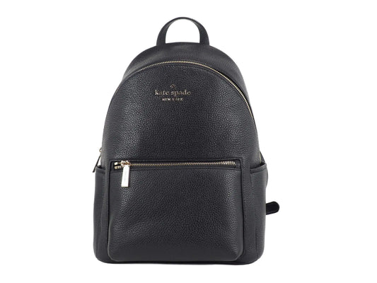 Kate Spade Leila Medium Black Leather Dome Shoulder Backpack