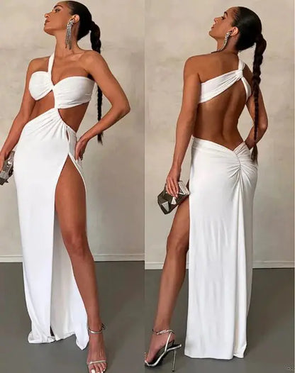 Women's One-Shoulder Solid Dress