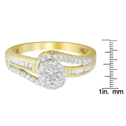 Jewelry - 10K Yellow Gold Diamond Cluster Ring (1/2 Cttw, I-J Color, I2-I3 Clarity)