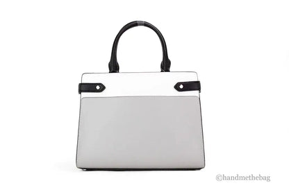 Kate Spade Staci Nimbus Grey Medium Saffiano Leather Crossbody Satchel Handbag