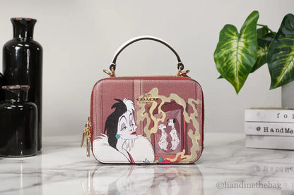 Coach X Disney Cruella Motif Crossgrain Leather Box Crossbody