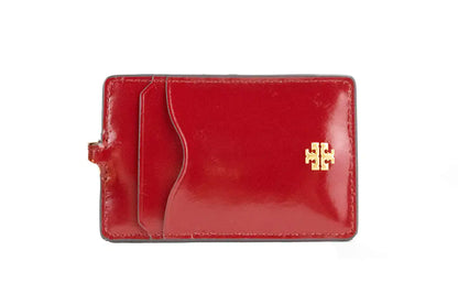 Tory Burch Emerson Lipstick Red Leather Lanyard Card Case