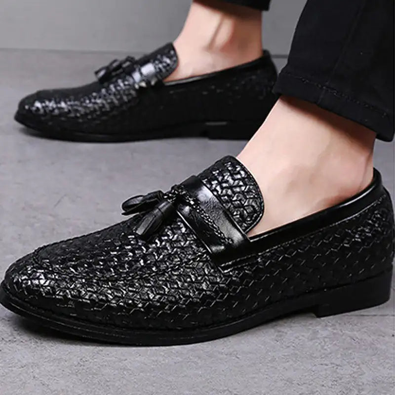 Elegant Luxury Italian Style Tassel Leather Loafers