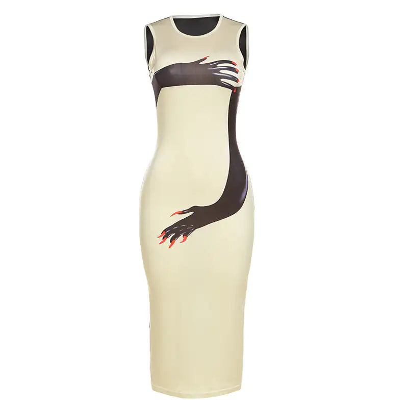 Elegant Sleeveless Midi Dress