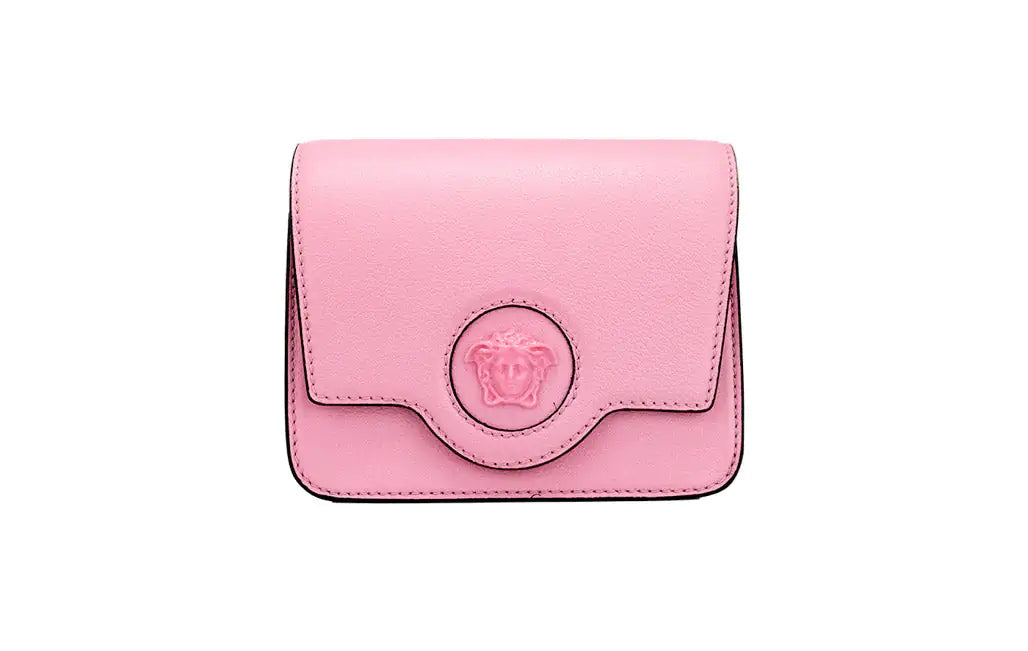 Versace La Medusa Small Pink Leather Evening Crossbody Bag