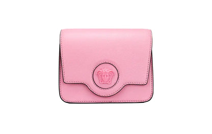 Versace La Medusa Small Pink Leather Evening Crossbody Bag