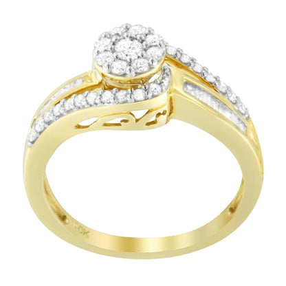 Jewelry - 10K Yellow Gold Diamond Cluster Ring (1/2 Cttw, I-J Color, I2-I3 Clarity)