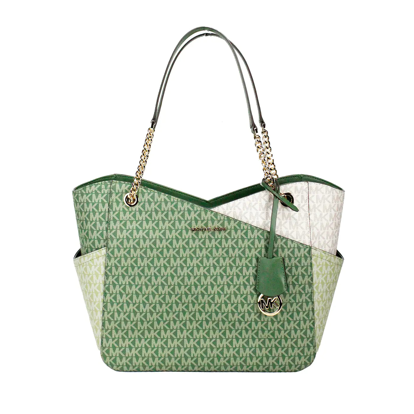 Michael Kors Fern Green X Cross Chain Shoulder Tote